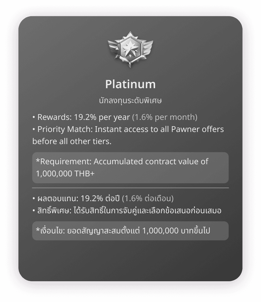 Platinum investment tier